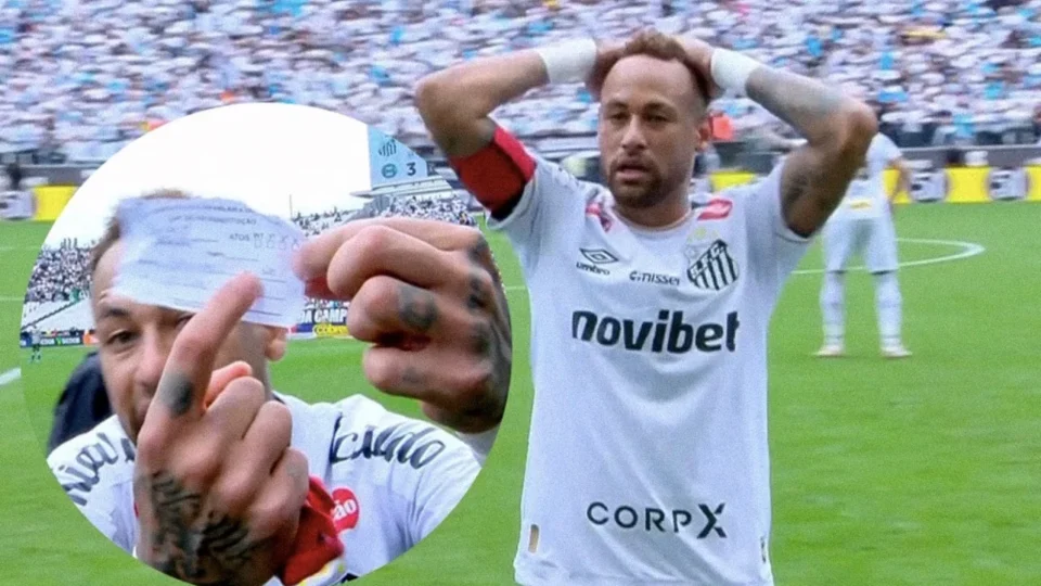 Em último jogo antes da convocação, Neymar vê Santos ser goleado e vive erro bizarro da arbitragem
